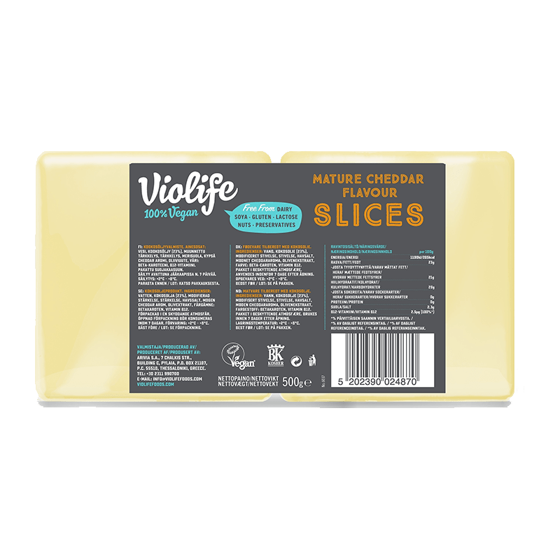 Violife Mature Cheddar Slices 8x500g