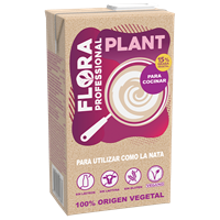 Flora Plant 15%. Alternativa a la nata 100% vegana y sin alérgenos. Alto rendimiento y estabilidad: no se corta al agregar ácidos.